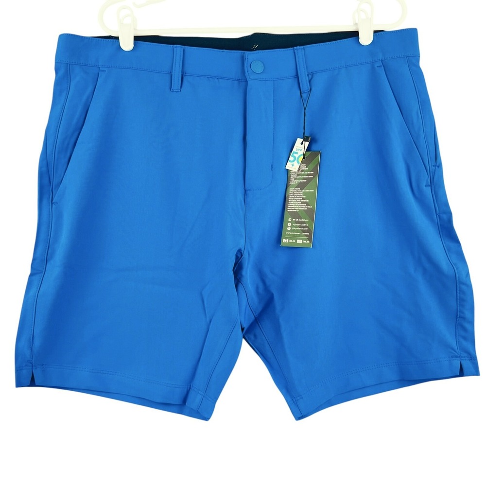 Kyodan Golf Men's Blue Golf Shorts Size 36 UPF 50 4-way Stretch Slim Fit NWT